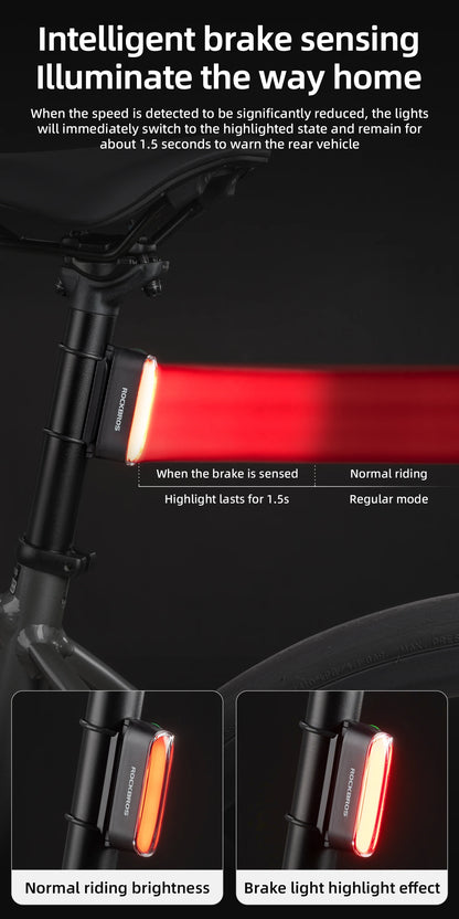 Magnetic LED Bike Tail Light Type-C 7 modes Rechargeable ROCKBROS