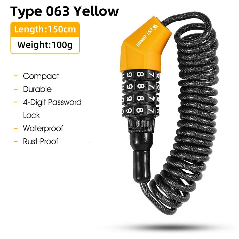 Portable Bicycle Password Lock WEST BIKING