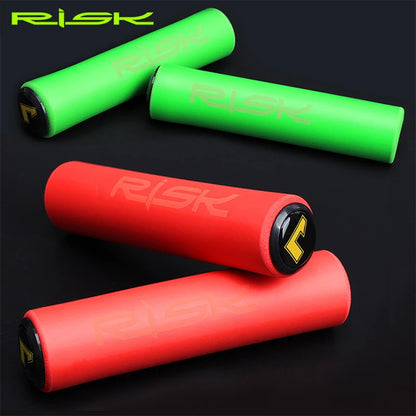 Bicycle Handlebar Grips With Dust Plug Shock-Absorbing Anti-skid RISK