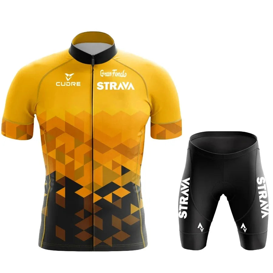 Jersey Set Strava Summer Short Sleeve Breathable Men's Mountain Bike Jersey